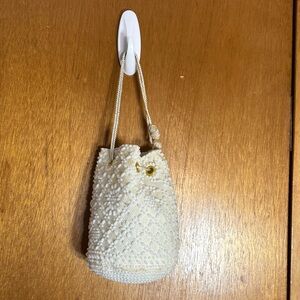 Elegant Cream Beaded Women's Bag